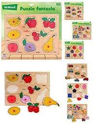 PUZZLE IN LEGNO C/PIOLI 29,8X22,4X0,8CM 4ASS