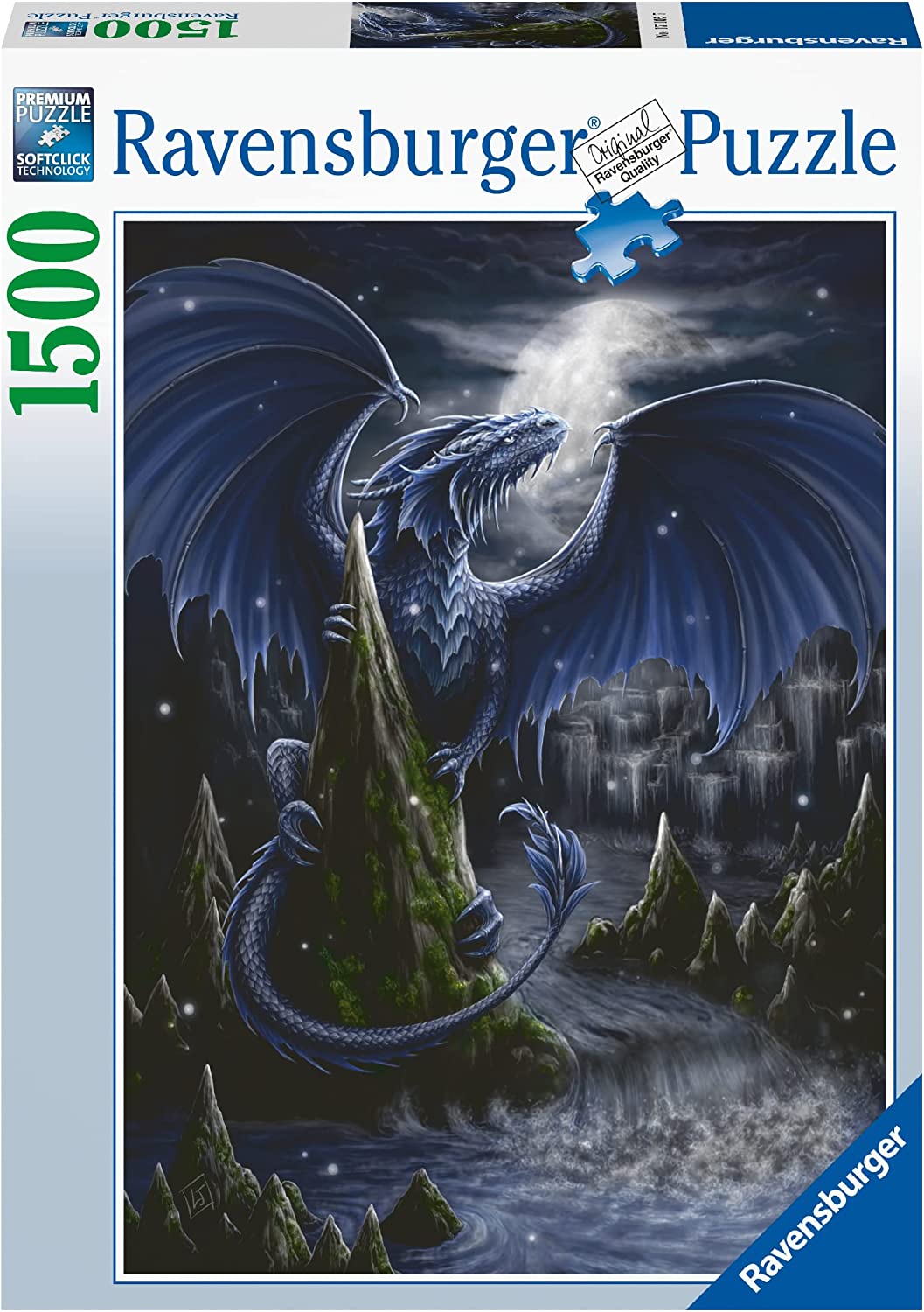 17105 Ravensburger, L'oscuro Drago Blu, Puzzle 1500 Pezzi, Puzzle per Adulti  Fantasy, Illustrazioni Fantasy, Drago, Età 14+ – Full Toys