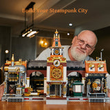 PANTASY set di mattoncini collezione SteamPunk : Steampunk Train Station