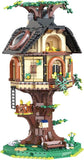 CaDA C66013W Tree House Library Casa sull'Albero con Biblioteca e Luci LED USB