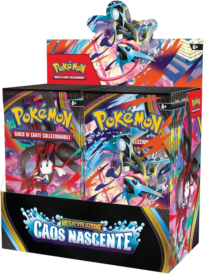 Carte Pokémon Megaevoluzione CAOS NASCENTE box con 36 buste da 10 carte