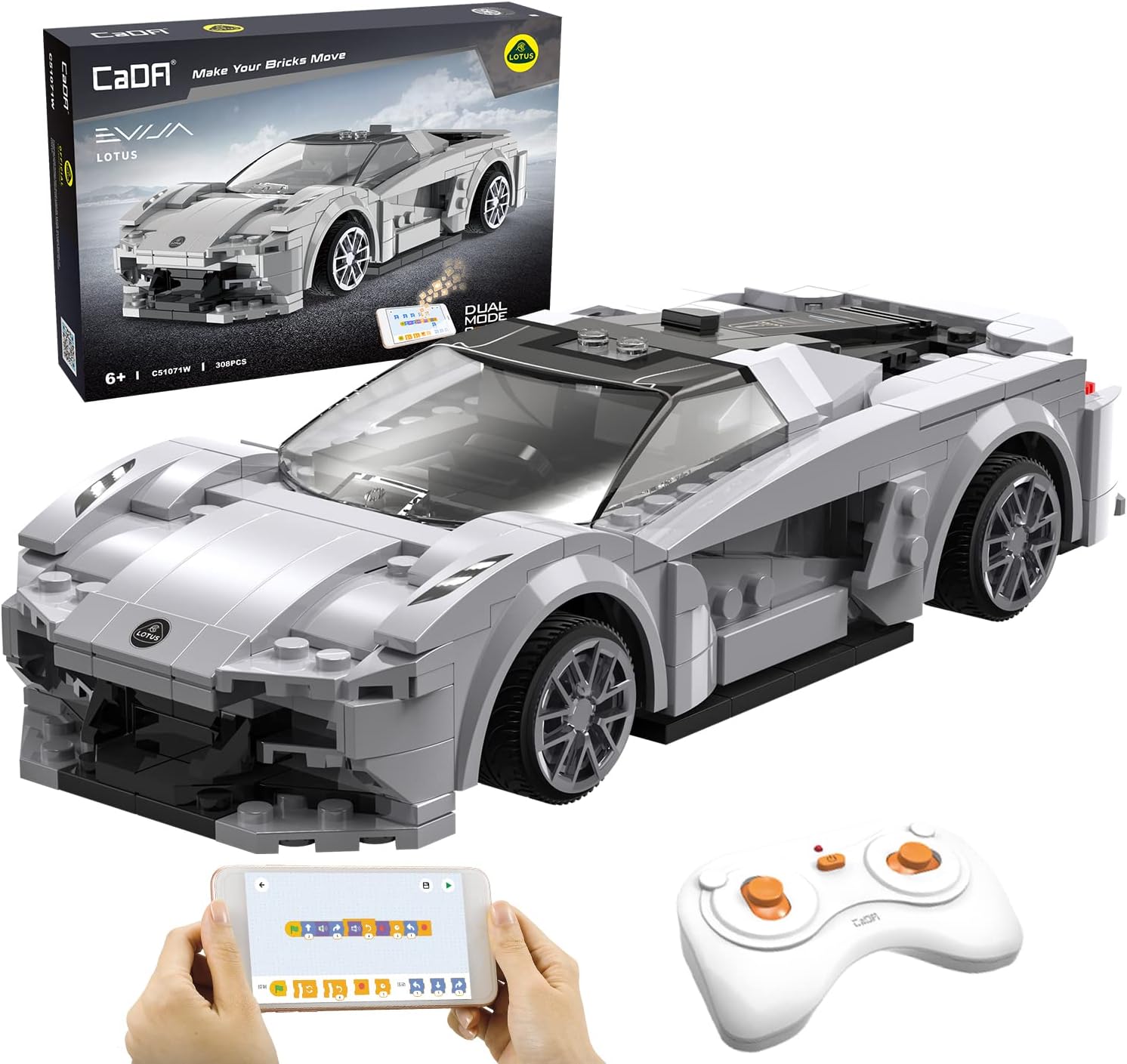 C51071W CaDA RC Lotus Racing Car Auto Radiocomandata da Costruire