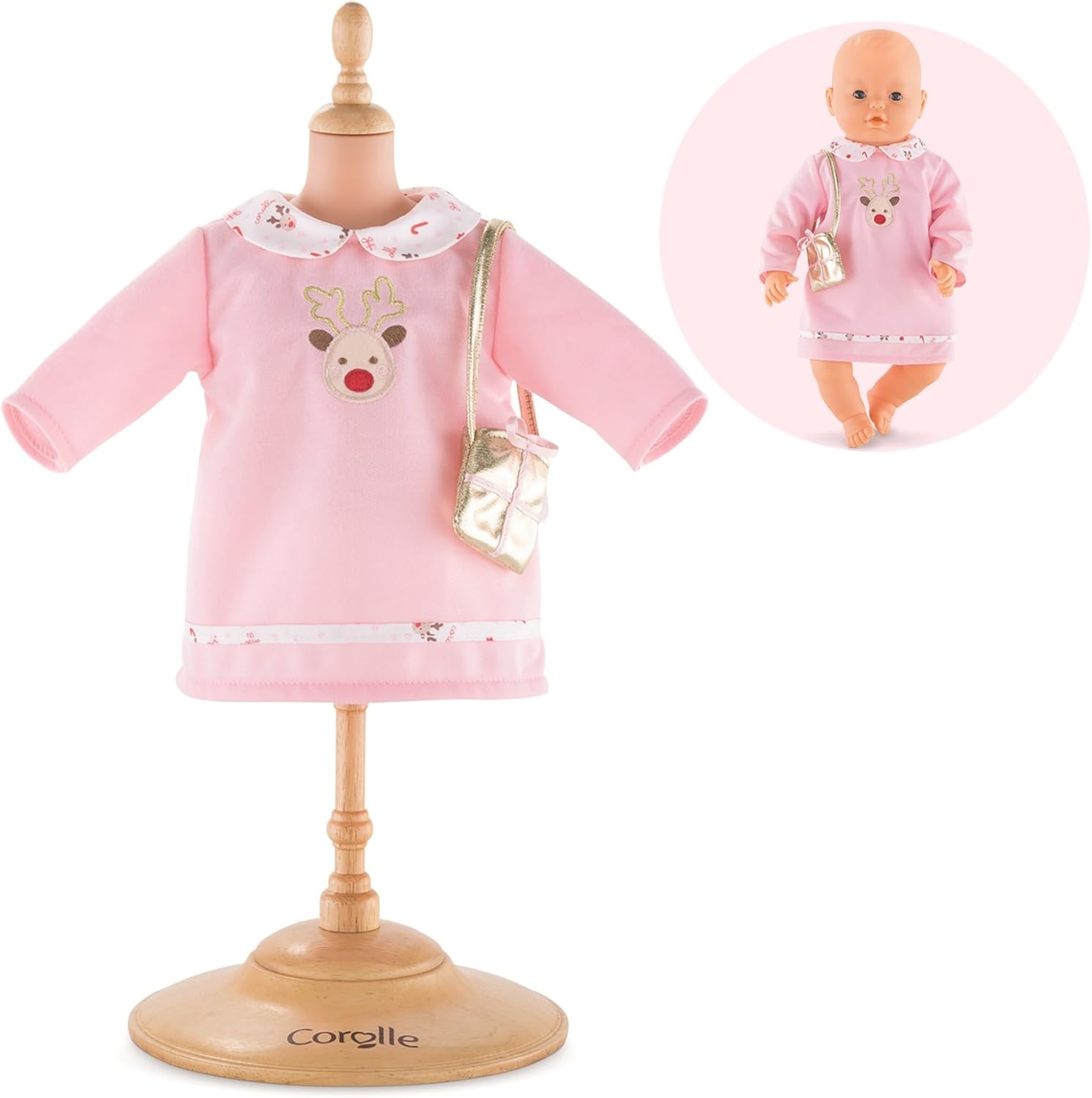 Corolle - BB42 FPP45 Vestito Rosa Dolci Renne per Bambola 42 cm