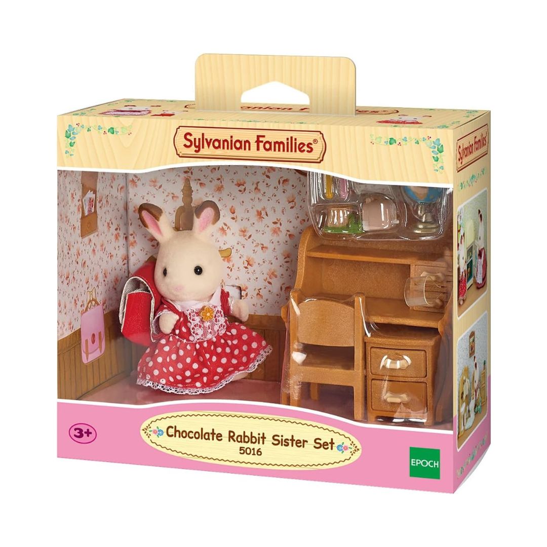 5016 Sylvanian Families - Sorella Coniglio Cioccolato con scrivania