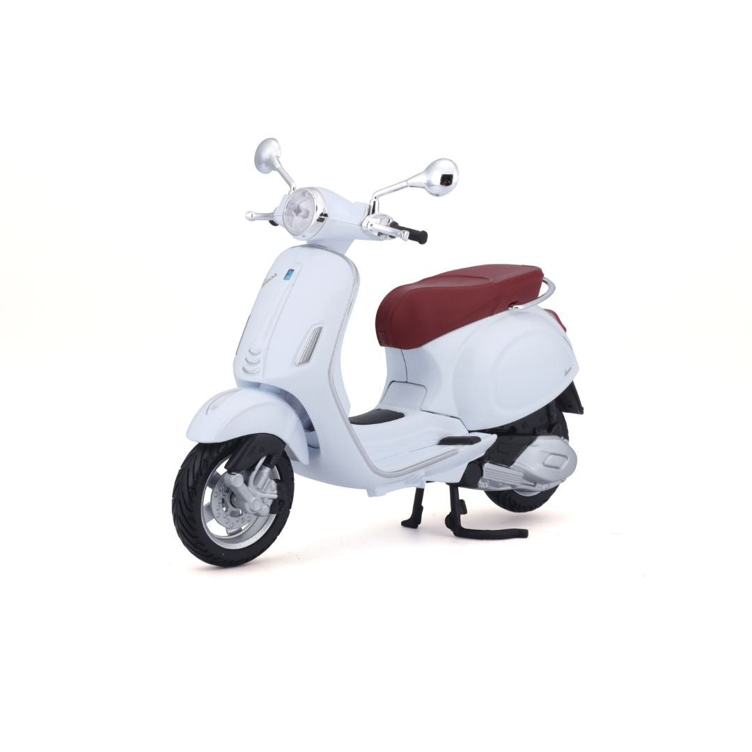 20-16886 Bburago Maisto Vespa Primavera 150 1:18 Bianca con Sella Rossa