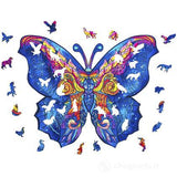 41664 GLOBO-PUZZLE FARFALLA IN LEGNO A4 -150PZ