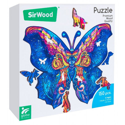41664 GLOBO-PUZZLE FARFALLA IN LEGNO A4 -150PZ