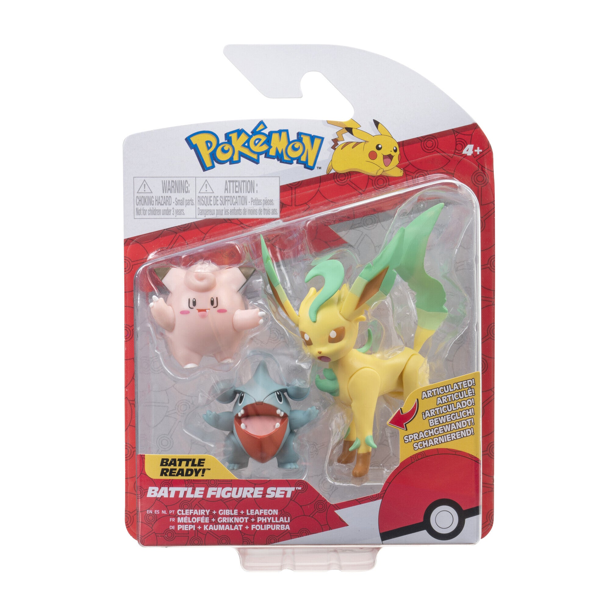 PK020202 - REI TOYS - POKEMON - BATTLE SET - Clefairy, Gible, Leafeon