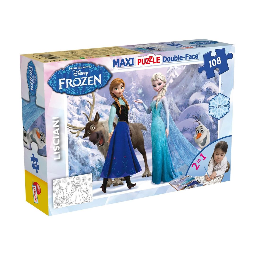 46904 Lisciani - Elsa ed Anna - Puzzle Double Face (108 pezzi)