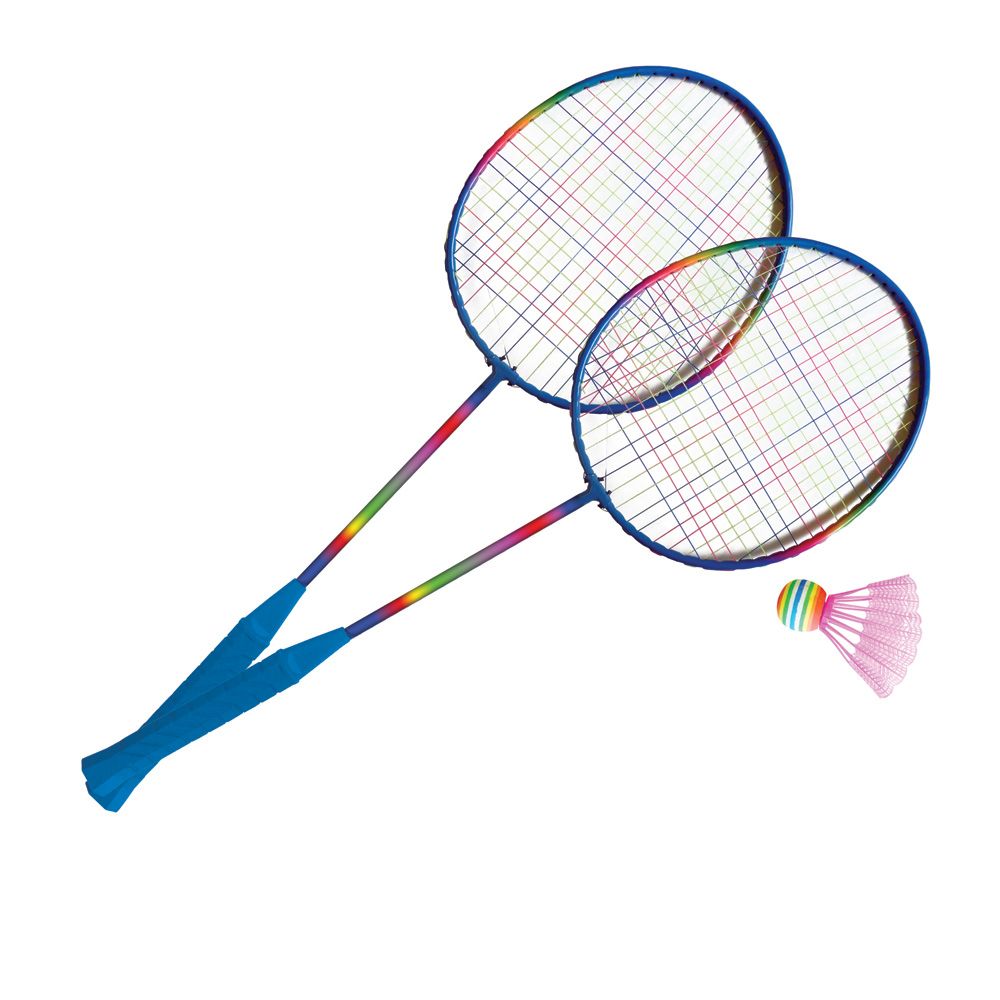 704400006 - SPORT-ONE - SET BADMINTON RAINBOW 2 racchette e 1 volano