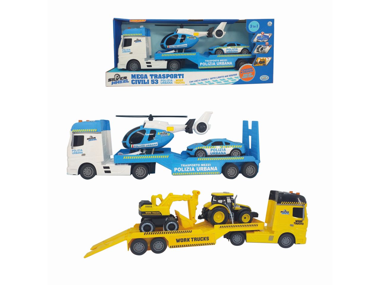 41448 ODS Silver Wheel - Mega Ttrasporti civili 53 cm CON LUCI E SUONI