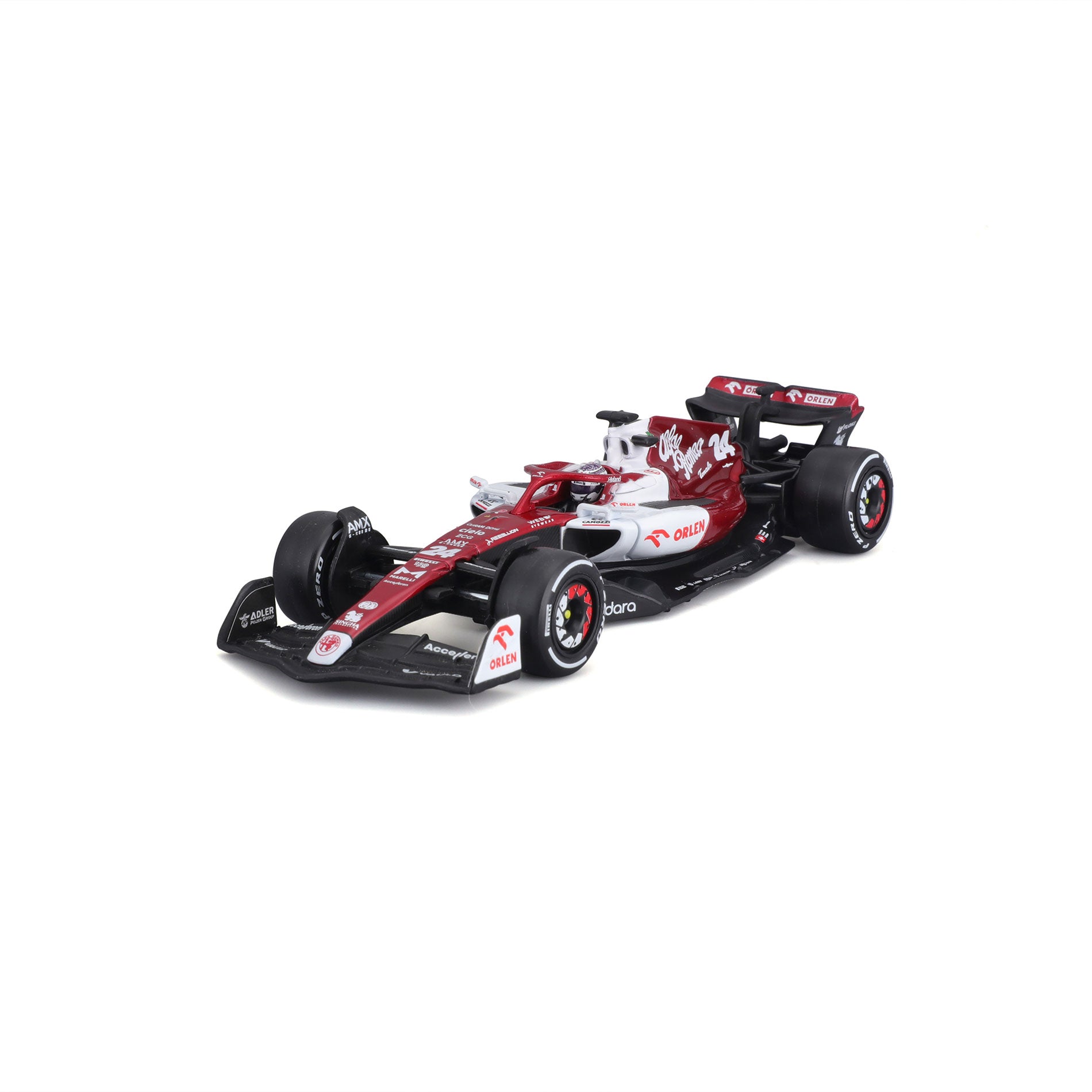 18-38068 Bburago Race - Alfa Romeo F1 Team Orlen con casco - Guanyu #24 - 1:43