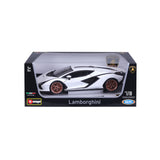 18-11046 WT Bburago - Lamborghini Sian FKP 37, bianca - Scala 1:18