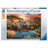 17376 Ravensburger - Zebre alla pozza d'acqua - Puzzle 500 pezzi