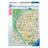17607 Ravensburger PUZZLE ADULTI 1000 pz Illustrati Map of Seville