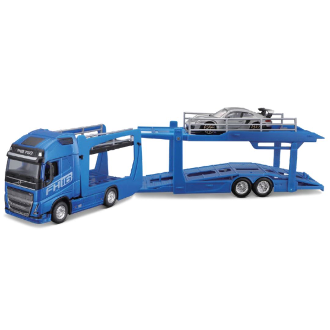 18-31463 Bburago Street Fire - Bisarca Volvo FH16 + Porsche 911 GT2 RS - 1:43