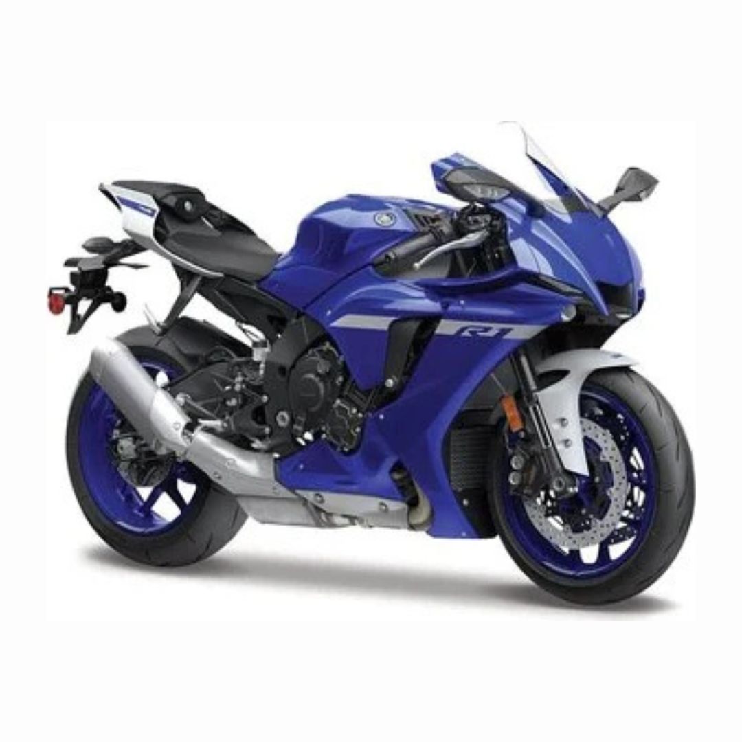 32723 Bburago Maisto - Yamaha YZF-R1 (2021), blu con cavalletto - 1:12