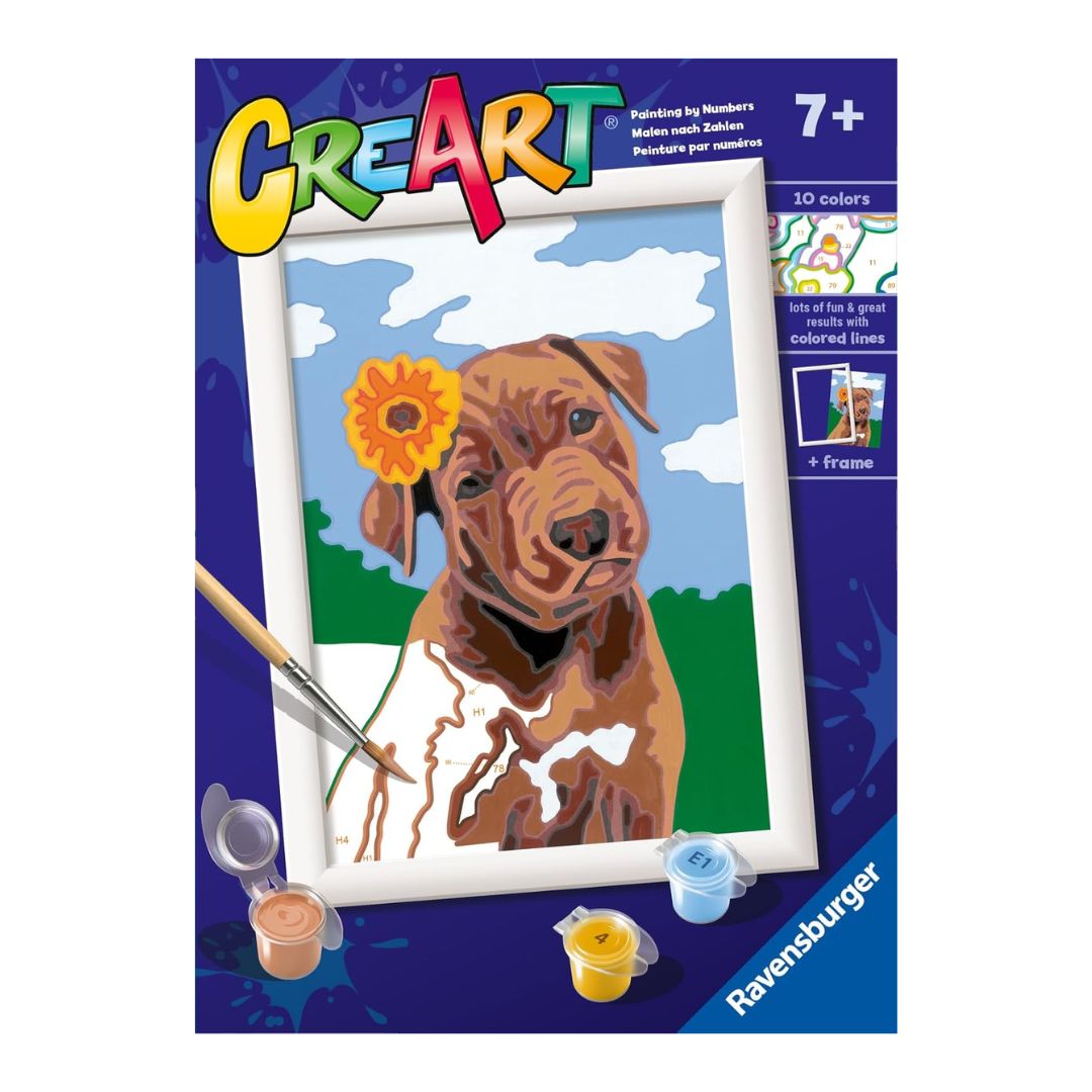 23939 Ravensburger: CreArt - Cucciolo con fiore - Serie E Classic