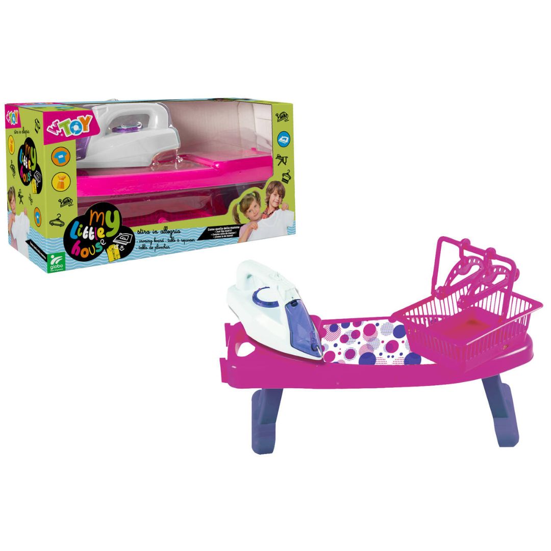 41672 WToy - Asse da stiro con ferro e cestino - Colori assortiti