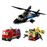 60462 LEGO City Great Vehicles - Elicottero, autopompa e sottomarino