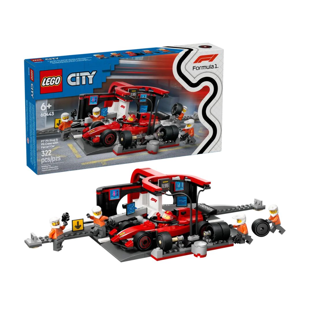 60443 LEGO City Formula 1 - Pitstop e meccanici con monoposto Ferrari F1