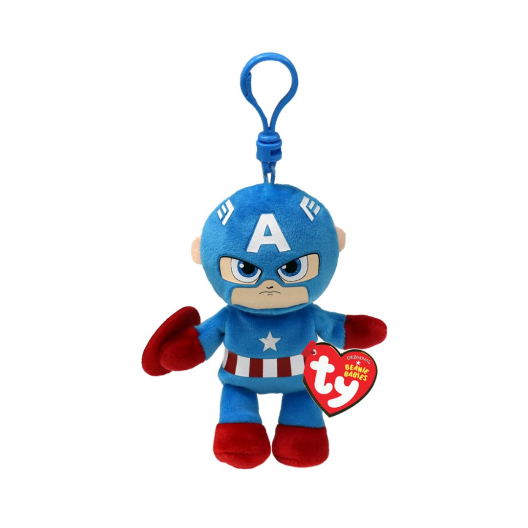 T34004 Ty - Marvel - Portachiavi peluche Capitan America