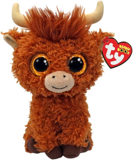 T37372 TY BEANIE BOOS Alfie la Mucca 15 cm Peluche con Occhi Grandi glitter