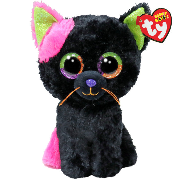 T37350 Peluche TY Beanie Boos 15 cm Licorice Gatto Nero con Orecchie Glitterat