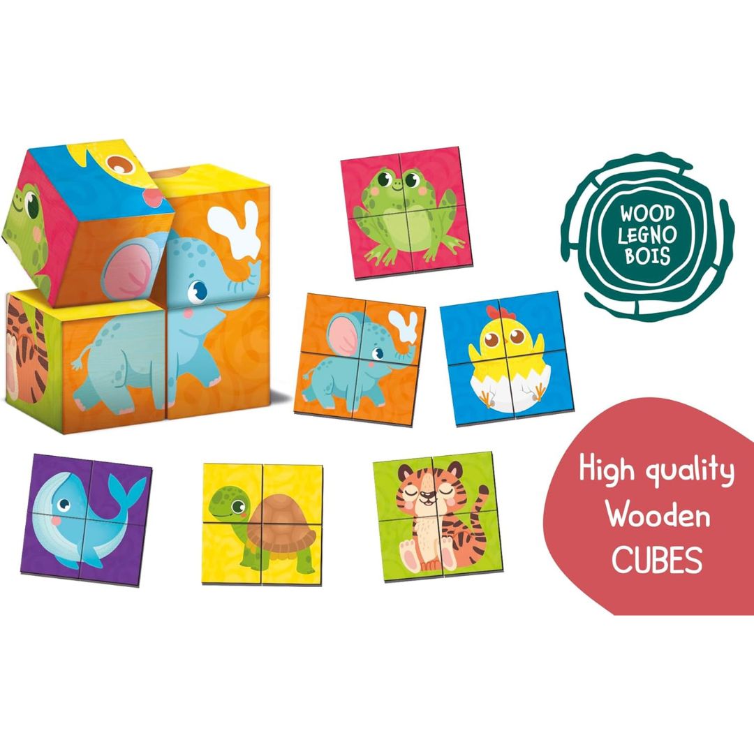 98347 Lisciani - Giochi Montessori: Cubi e puzzle 2in1