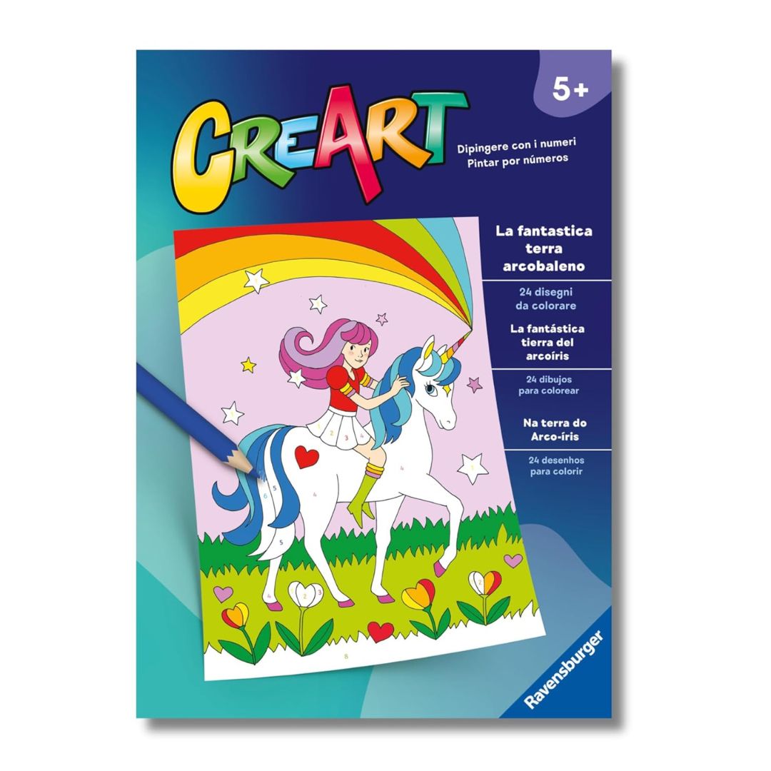 96003 Ravensburger: CreArt - La fantastica terra arcobaleno - Libro da colorare