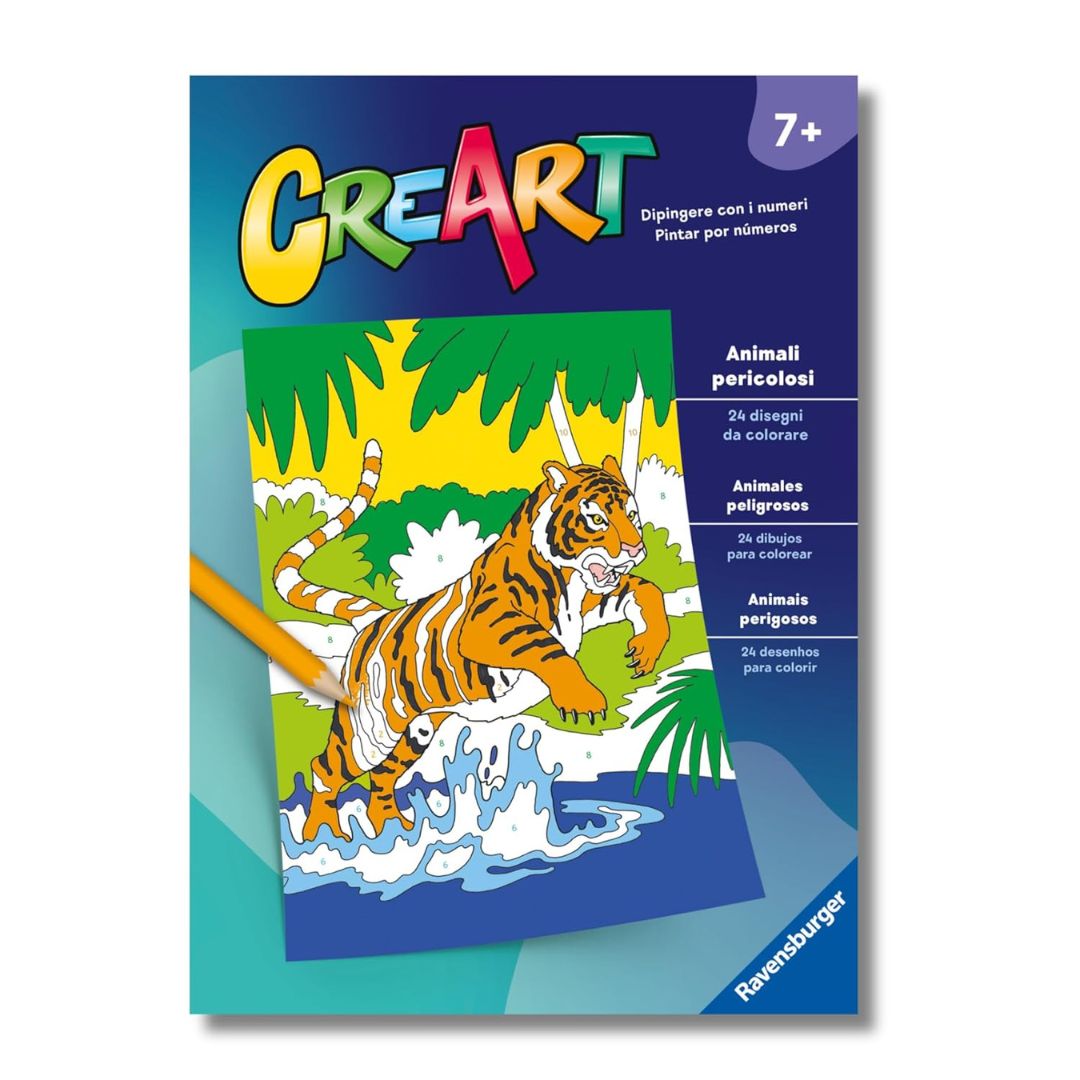96008 Ravensburger: CreArt - Animali pericolosi - Libro da colorare