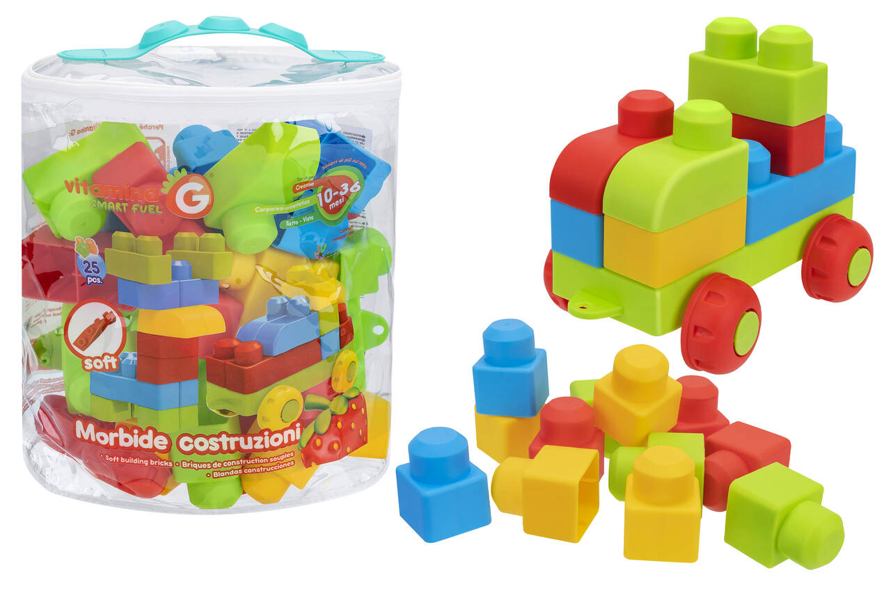 Globo 05626 Costruzioni Morbide 25 Pezzi in Sacca Sicure, Colorate e Lavabili