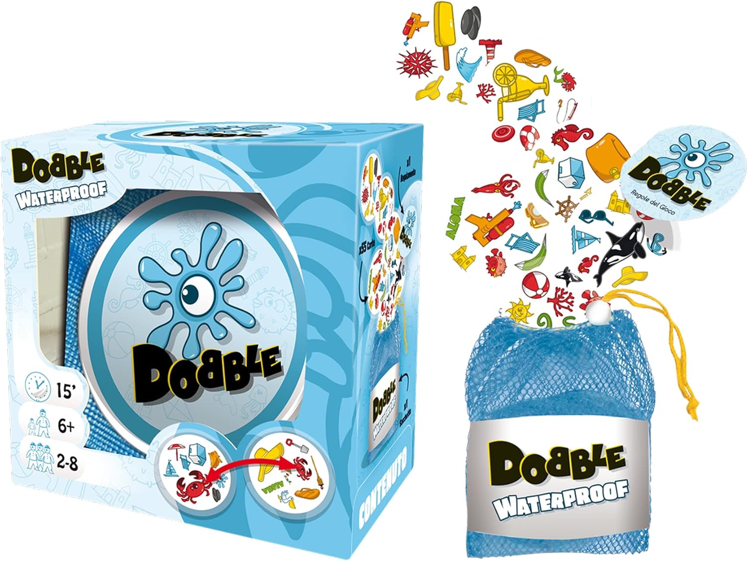 8270 Asmodee Dobble Waterproof Gioco da Tavolo Impermeabile Edizione Ecologica