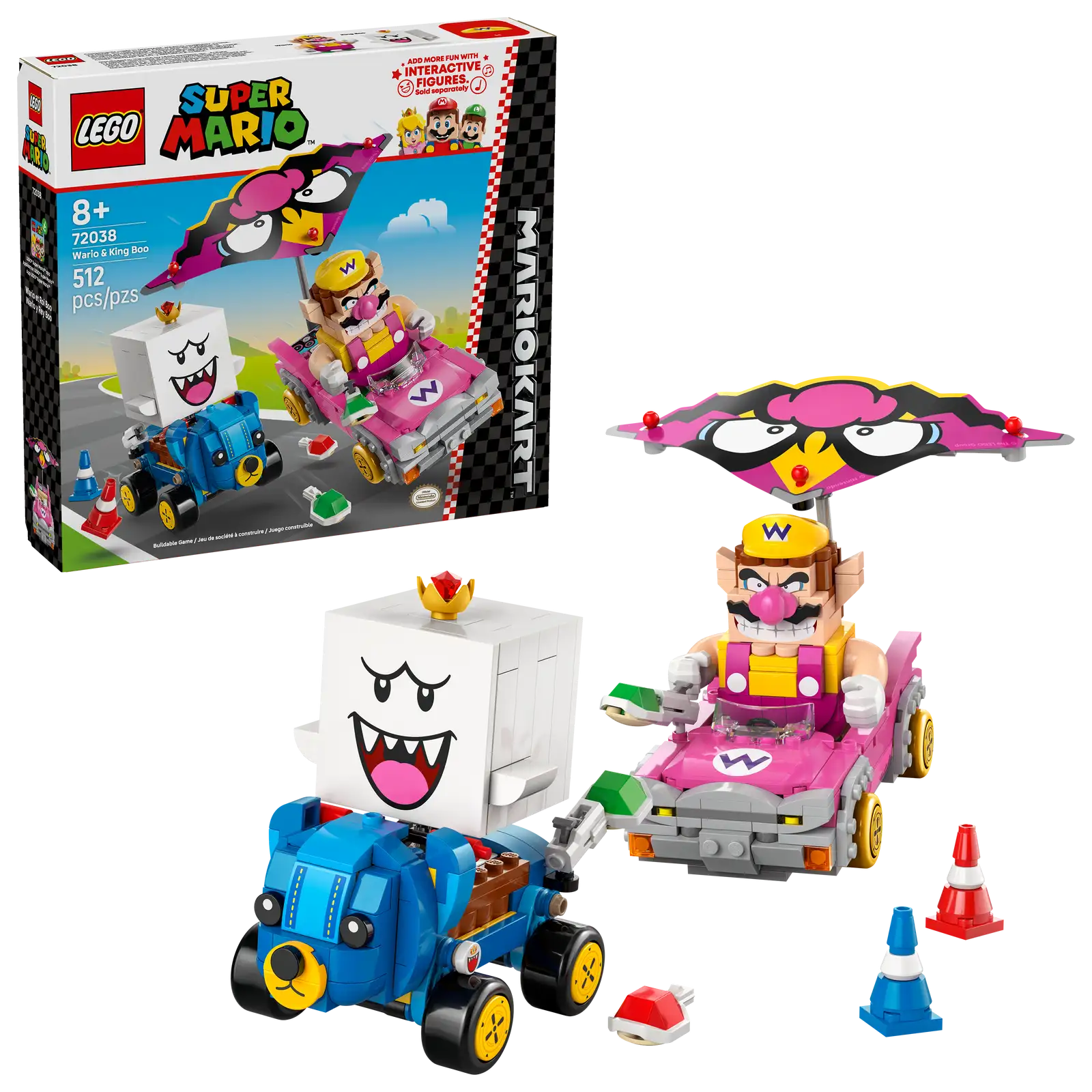 72038 Lego Super Mario Mario Kart™ Wario e Re Boo