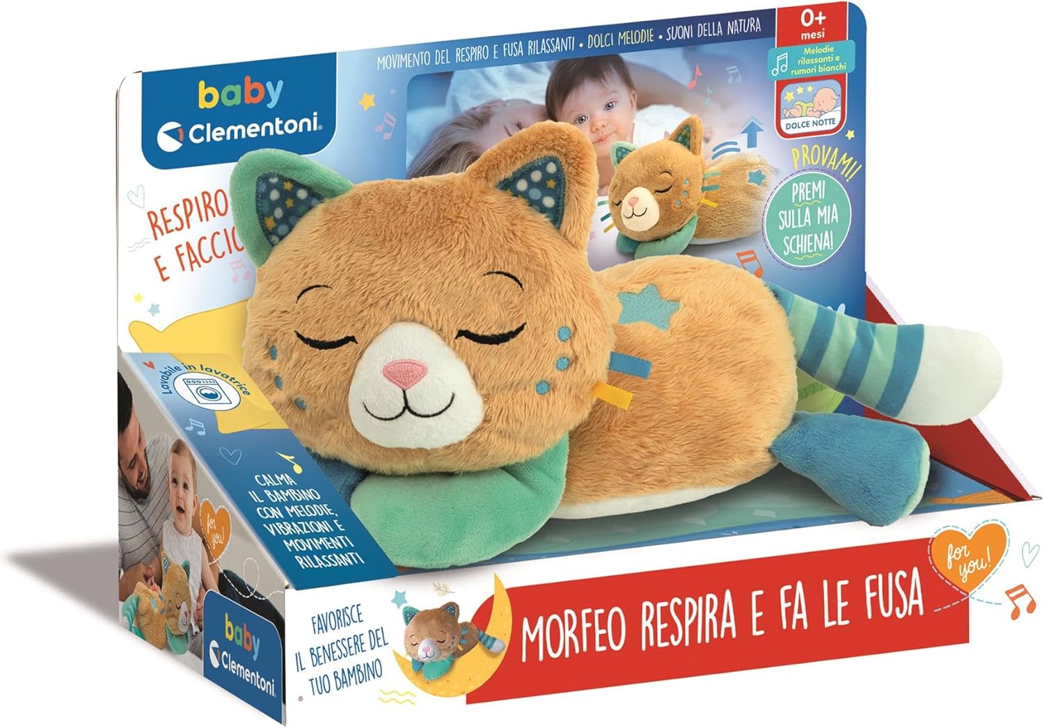 17592.5 Clementoni Morfeo Gattino Relax Gatto Interattivo con Suoni Rilassanti