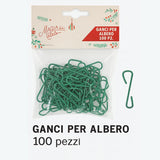 1A100G258/2S 100 Pezzi Ganci in Metallo Verdi per decorare l albero di Natale