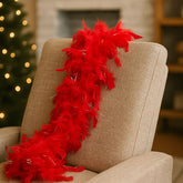 Sciarpa di Piume Rosse 40g Accessorio Decorativo per Feste e Costumi EH-40G-RE