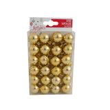 Box 24 Palline di Natale Oro Lucide 2,5 cm Decorazioni Natalizie Eleganti SV25