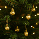Box 24 Palline di Natale Oro Lucide 2,5 cm Decorazioni Natalizie Eleganti SV25