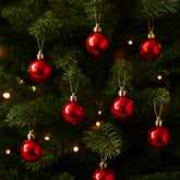 SV2524-01S03 Box 24 Palline Natale Rosse Lucide 2,5 cm Decorazioni Albero