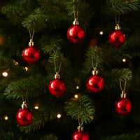 SV2524-01S03 Box 24 Palline Natale Rosse Lucide 2,5 cm Decorazioni Albero
