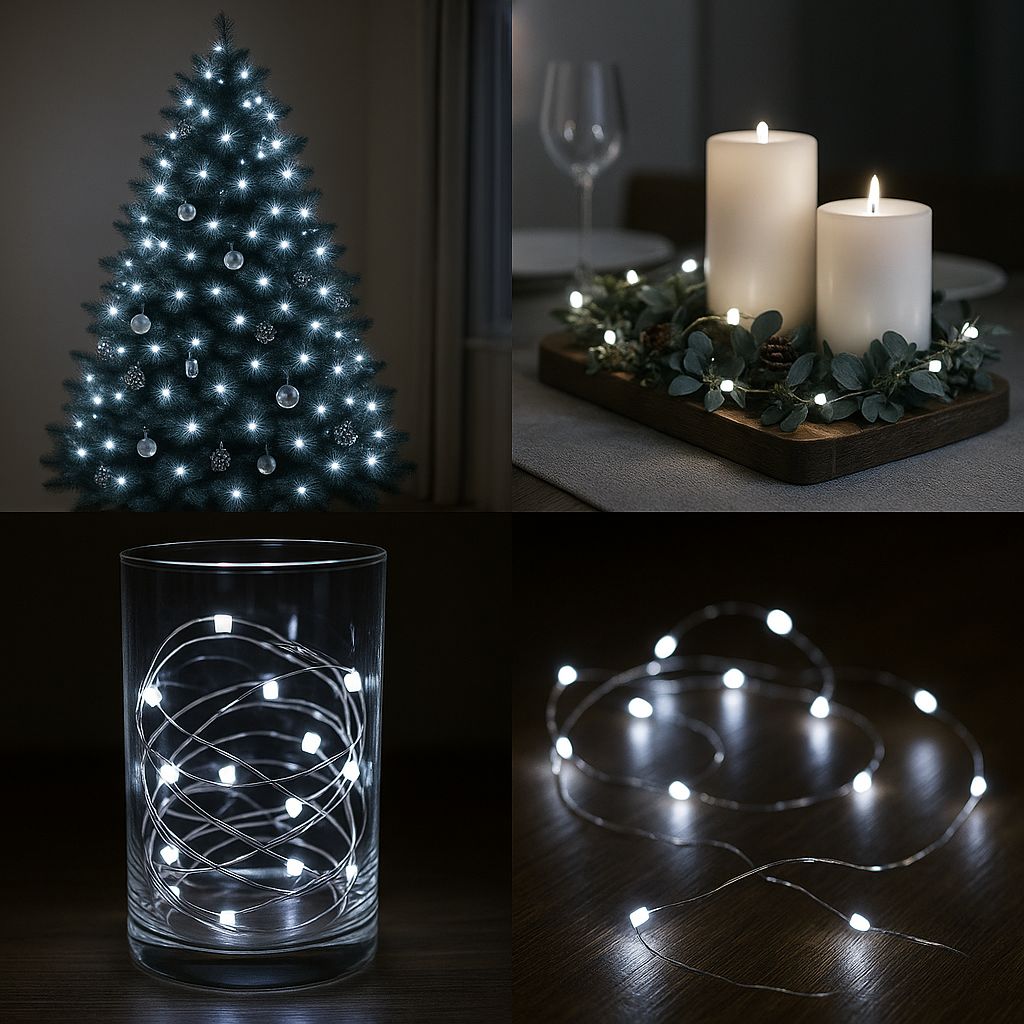 Filo 10 MicroLED Bianco a Batteria Decorazione Luminosa DD20210001