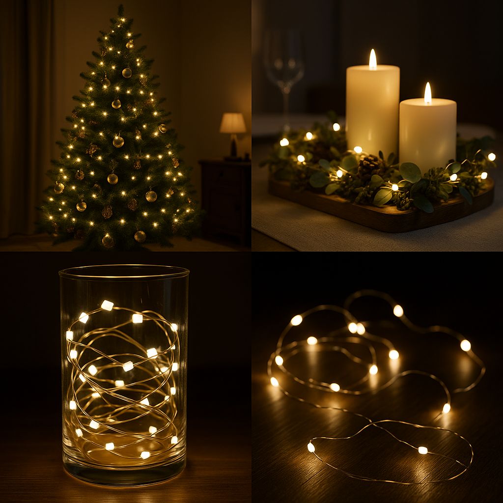 Filo 10 MicroLED Bianco Caldo a Batteria Luce Decorativa DD20210002