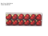 Palle di Natale Cuori Natalizi Satinati Rossi 5 cm 12 Pz in Box XNA13000851