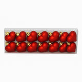 Palle di Natale Cuori Natalizi Satinati Rossi 5 cm 12 Pz in Box XNA13000851