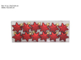 MV5012-2S Palle di Natale Rosse Satinate con Stelle 5 cm 12 pz in PVC