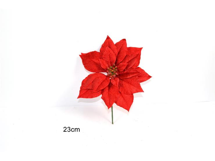 Stella di Natale artificiale 23 cm rossa per Albero e Decorazioni F34006-9/R