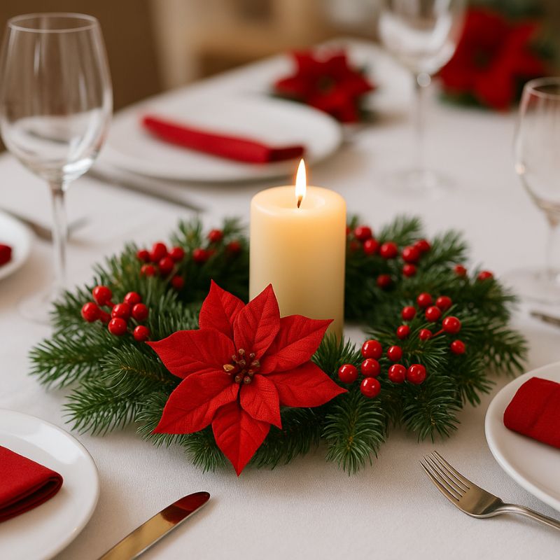 Stella di Natale artificiale 23 cm rossa per Albero e Decorazioni F34006-9/R