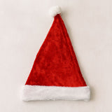 Cappello Babbo Natale in Velluto per Adulti Morbido, Classico, Rosso HY19010