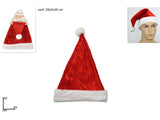 Cappello Babbo Natale in Velluto per Adulti Morbido, Classico, Rosso HY19010
